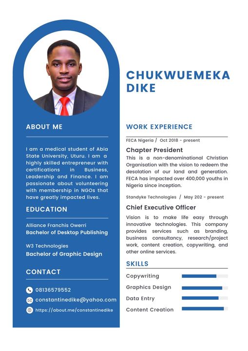 Resume: Constantine Dike includes FECA work in resume